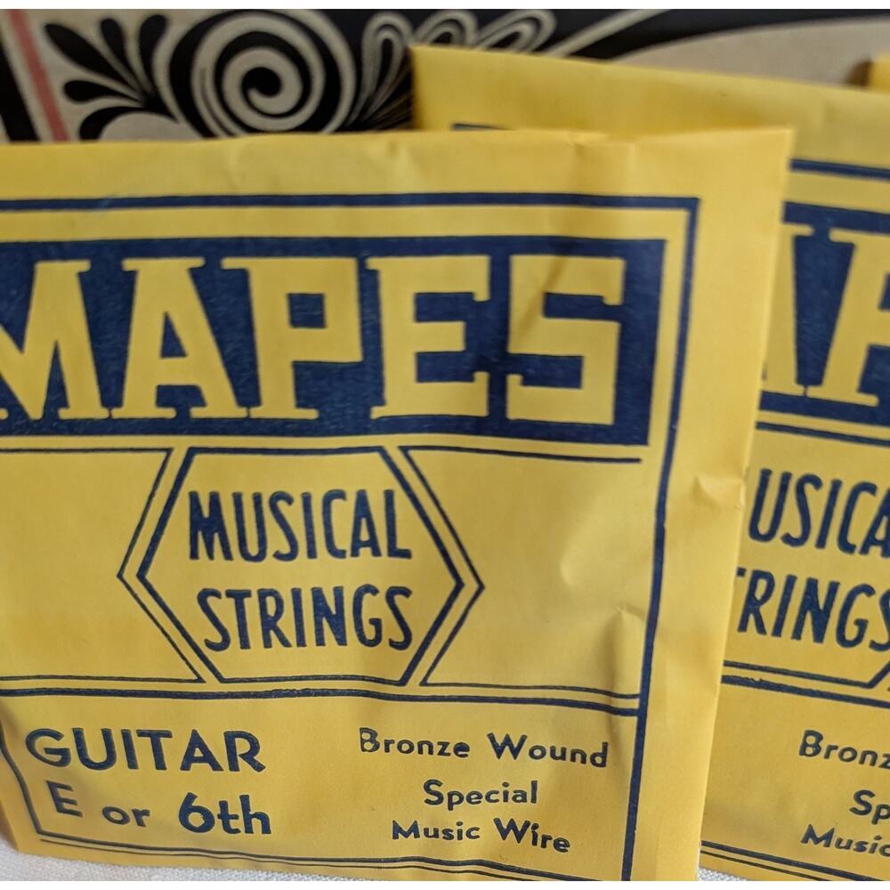 Mapes Set of Guitar Strings E or 6th Bronze Wound #1016 Original Box